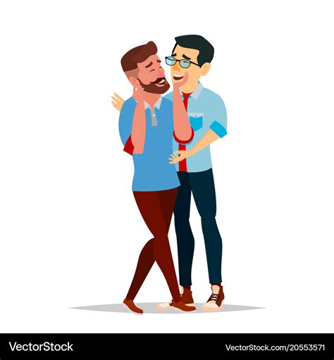 Gay Male Couple Romantic Homosexual Royalty Free Vector