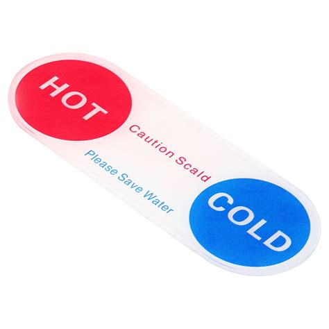 Uxcell Self Stick Hot Cold Water Label Oval Waterproof Sticker Signs Red Blue Pack Walmart