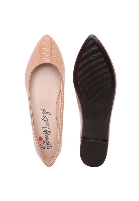 Sapatilha Moleca Listras Nude Compre Agora Dafiti Brasil