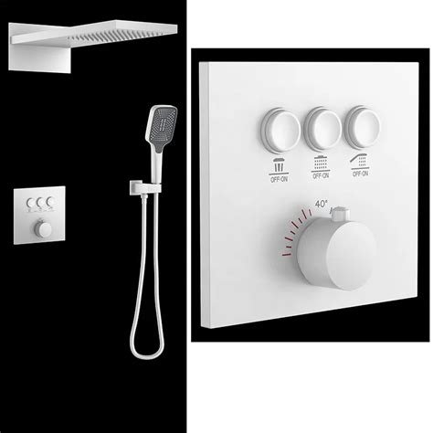 Black Bathroom Shower Hot And Cold Shower Mixer In Wall Mounted Rain Concealed Shower Set Buy