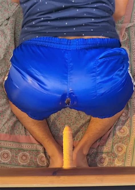 Riding Dildo With Blue Adidas Nylon Shorts Boyfriendtv