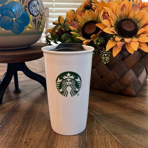 Starbucks Kitchen Starbucks Ceramic Travel Mug With Lid Poshmark