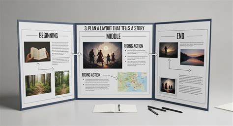 tri fold display board     school project shine