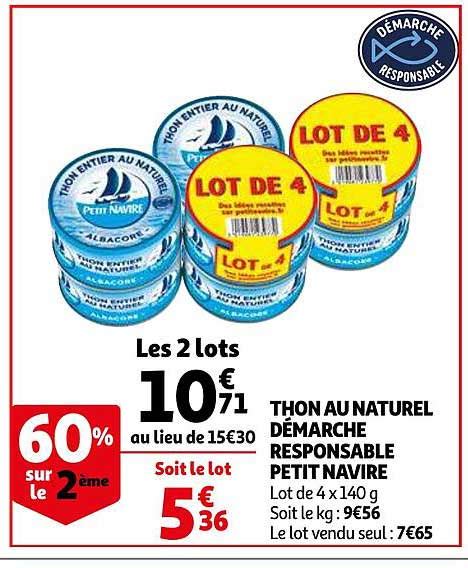 Promo Thon Au Naturel D Marche Responsable Petit Navire Chez Auchan