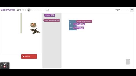 Blockly Games Bird Level 3 Solution Youtube