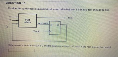 Solved QUESTION 10 Consider the synchronous sequential | Chegg.com