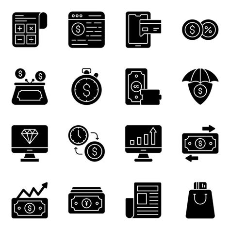 Pack De Iconos S Lidos De Inversi N Vector Premium