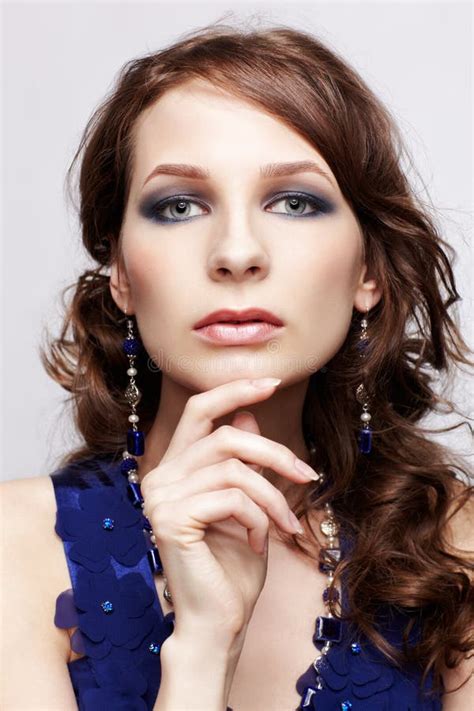 Beautiful Brunette Stock Photo Image Of Longhaired Portrait