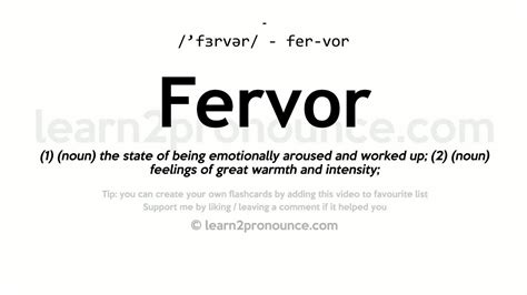 O Que Significa Fervor - Pronunciation of Fervor | Definition of Fervor - YouTube
