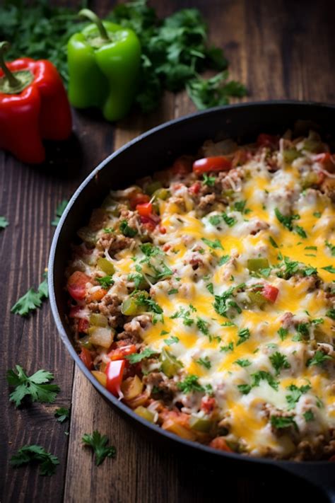 Ground Beef Stuffed Pepper Skillet That Oven Feelin