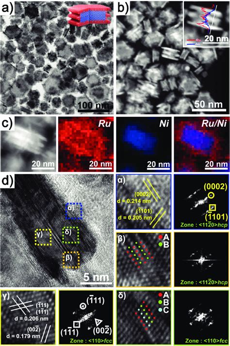 A Tem Image And Schematic Model And B Haadf Stem Image Of Ni Ru Hns