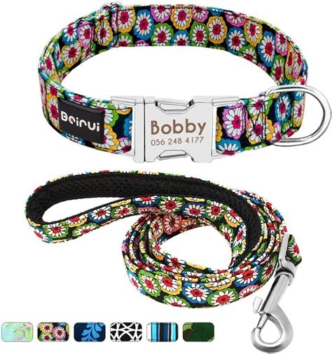 Beirui Personalized Nylon Dog Collar And Leash Set