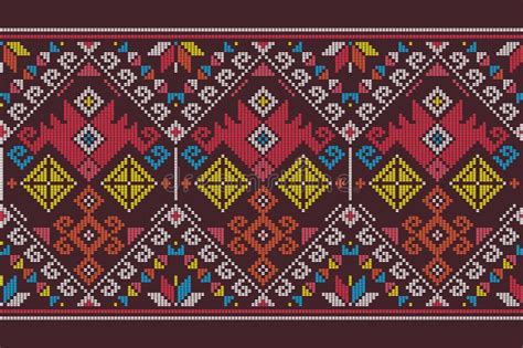 Yakan Weaving Inspired Vector Seamless Long Pattern Filipino