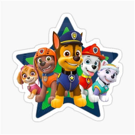 'PAW Patrol Characters' Sticker by Sunce74 | Paw patrol stickers, Paw patrol decorations, Paw ...