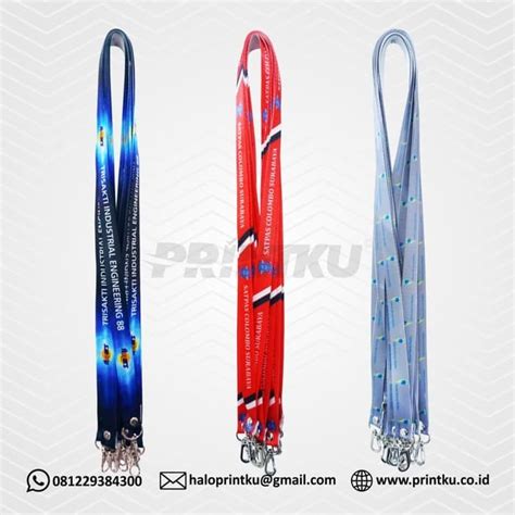 Jual Cetak Tali Lanyard ID Card 2 Sisi Include Stopper Tali Lanyard