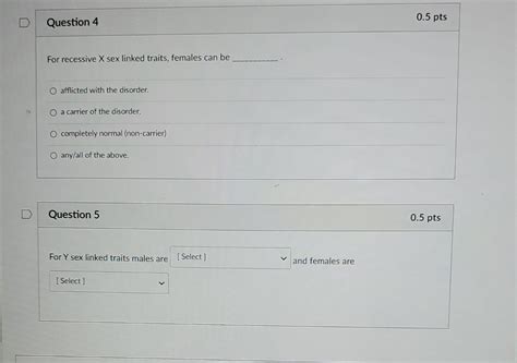Solved For Recessive X Sex Linked Traits Females Can Be Chegg