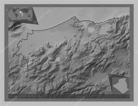 El Tarf Provincia De Argelia Mapa De Elevaci N A Escala De Grises Con