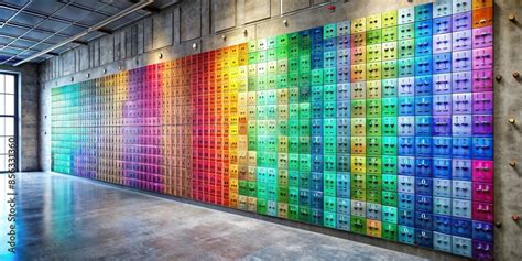 Detailed periodic table of elements on wall with colorful visuals ...