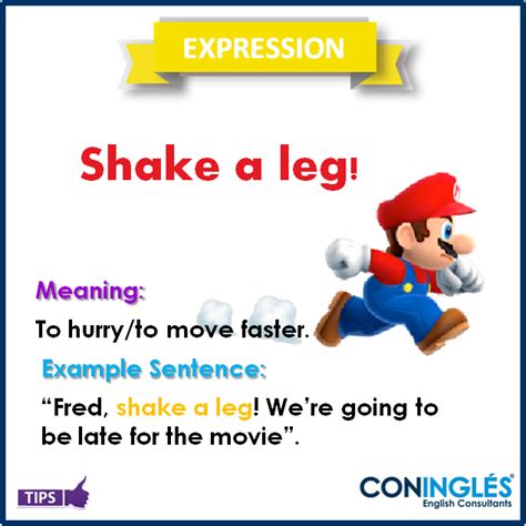 Expression: shake a leg!. | English phrases, Expressions, English