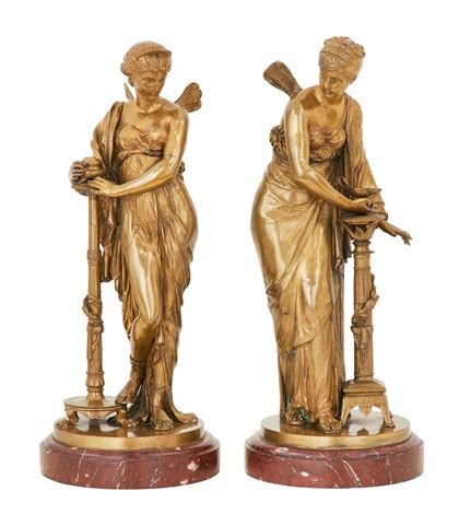 Pair Of French Bronze Nymphs By Eutrope Bouret On Artnet