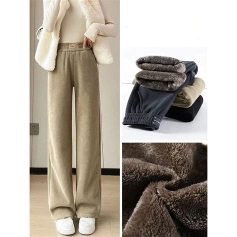 Зимние широкие брюки женские осенние плюшевые брюки женские очень ...