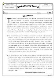 full term test esl worksheet  nermouna