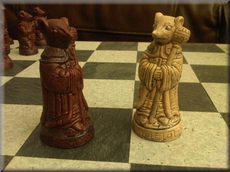 Super Cute Oriental Mouse Chess Set With Two Extra Queens Deep Etsy