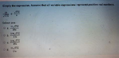 Solved Simply The Expression Assume That All Variable Chegg