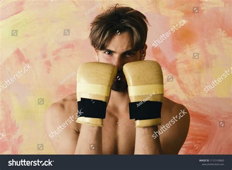 Guy Naked Torso Wears Golden Boxing Stock Photo Shutterstock