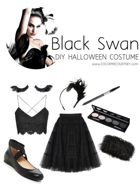 Black Swan Diy Halloween Costume With Accessories Including Shoes Bras And Hair Clips