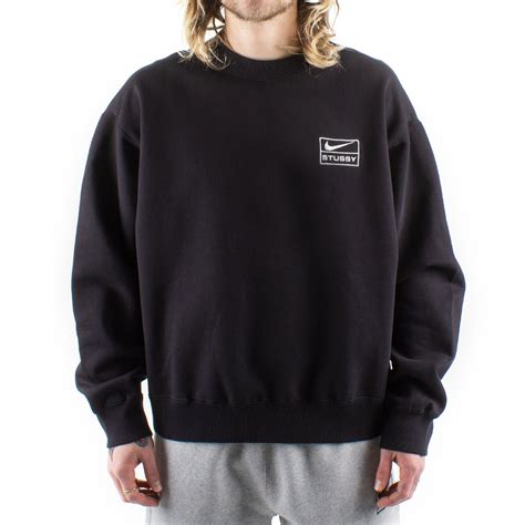 nike  stussy washed fleece crewneck premier