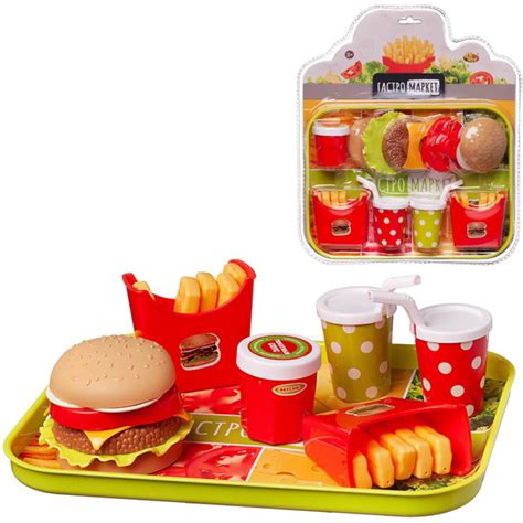 Игровой набор Abtoys Набор продуктов Гастромаркет (бургер, 2 картошки ...