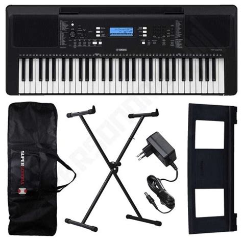 Kit Teclado Musical Arranjador Yamaha PSR E373 61 Teclas Suporte X