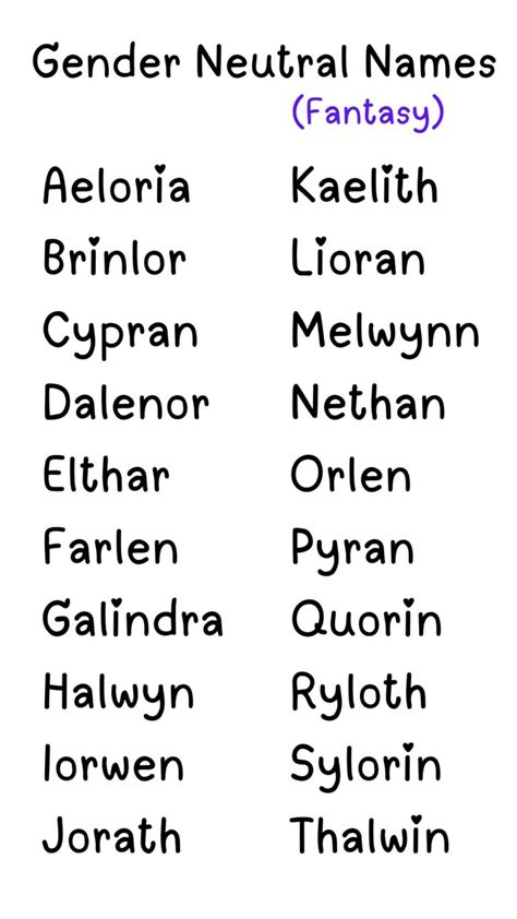Printable List Of Gender Neutral Names - Printables Hub