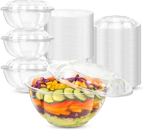 Amazon Fit Meal Prep Pack Oz Clear Plastic Salad Bowls With