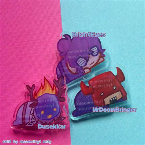 ROBLOX Mini Acrylic Pins 2 Inch - Admins Mrdoombringer Dusek Brighteyes