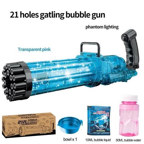 Bulles De Savon Transparent Blue Pistolet Bulles Trous Machine