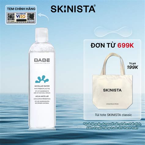 Nước tẩy trang làm sạch cho da nhạy cảm Babe Essentials Prebiotic Micellar Water 400ml Shopee