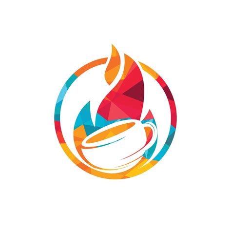 Fire flame hot roasted coffee logo design. Hot coffee shop logo with ...