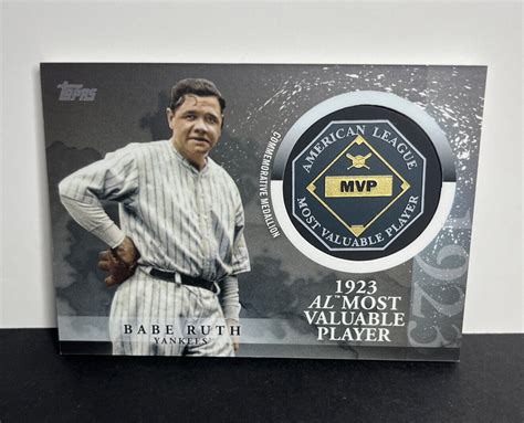Topps Update Babe Ruth Mvp Award Winner Medallion Relic Mvp