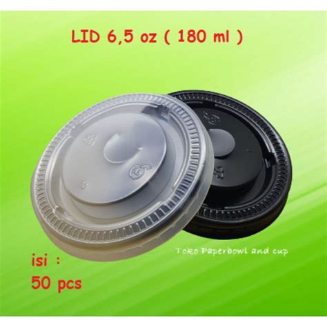 Jual Lid Tutup Paper Hot Cup 6 5 Oz 180 Ml Hitam Atau Putih Gelas Kertas Isi 50 Pcs Shopee