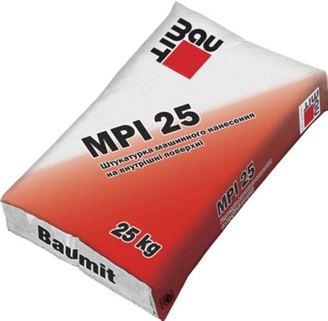 Стартовая цементно-известковая штукатурная смесь Baumit MPI 25 для ...