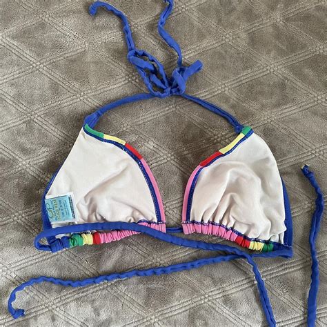Rainbow Triangle Bikini Top Ocean Pacific Swimwear Depop
