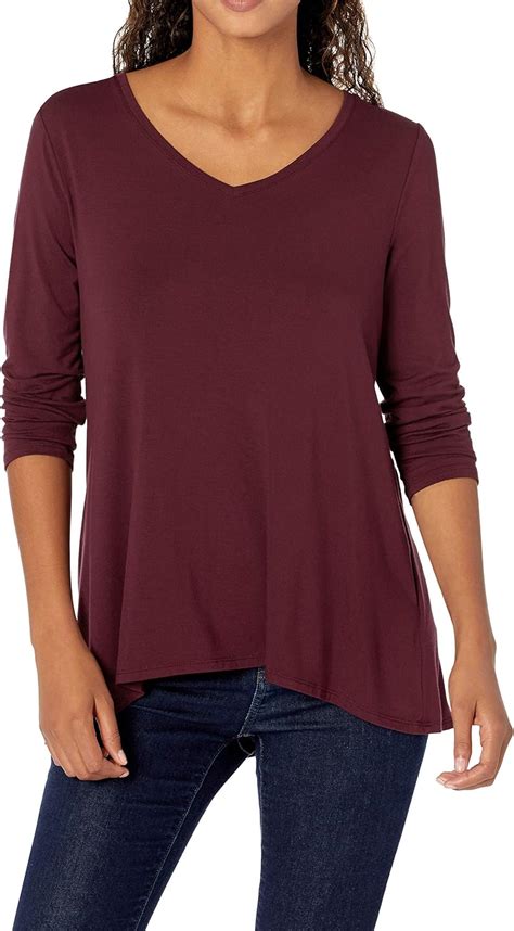 Amazon Essentials Womens Standard 2 Pack 34 Sleeve V Neck Swing Tee