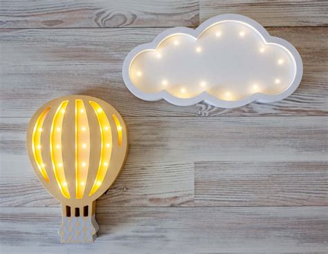 Hot Air Balloon Nursery Cloud Night Light Hot Air Balloon Etsy Australia