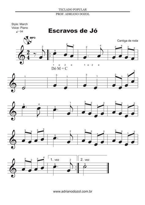 Letra Da Musica Escravos De Jó - Escravos De Jó Letra Origem - FDPLEARN