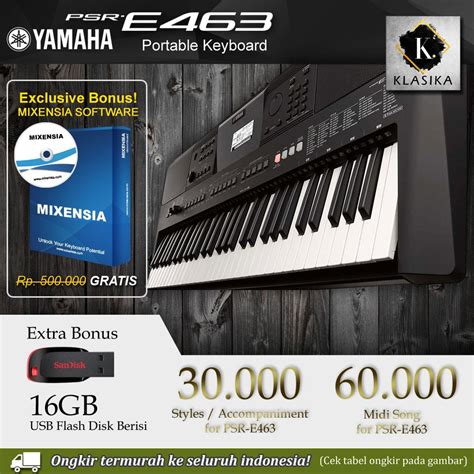 PSR E463 PSRE463 PSR E 463 Garansi Yamaha Keyboard Penerus E453