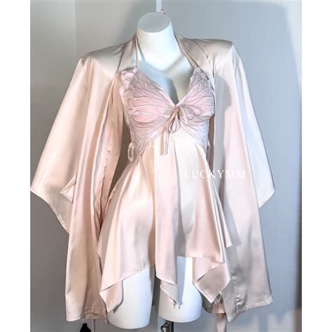 Jual Luckymm Lingerie Kimono Satu Set Baju Tidur Lingerie Kimono Motif Kupu Sexy Lingerie