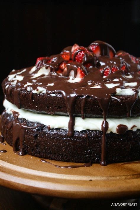 Strawberry Chocolate Ganache Layer Cake A Savory Feast