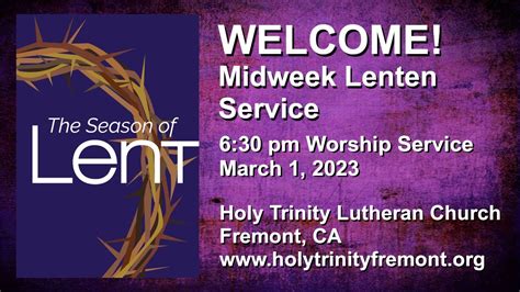 Midweek Lenten Service Week Youtube